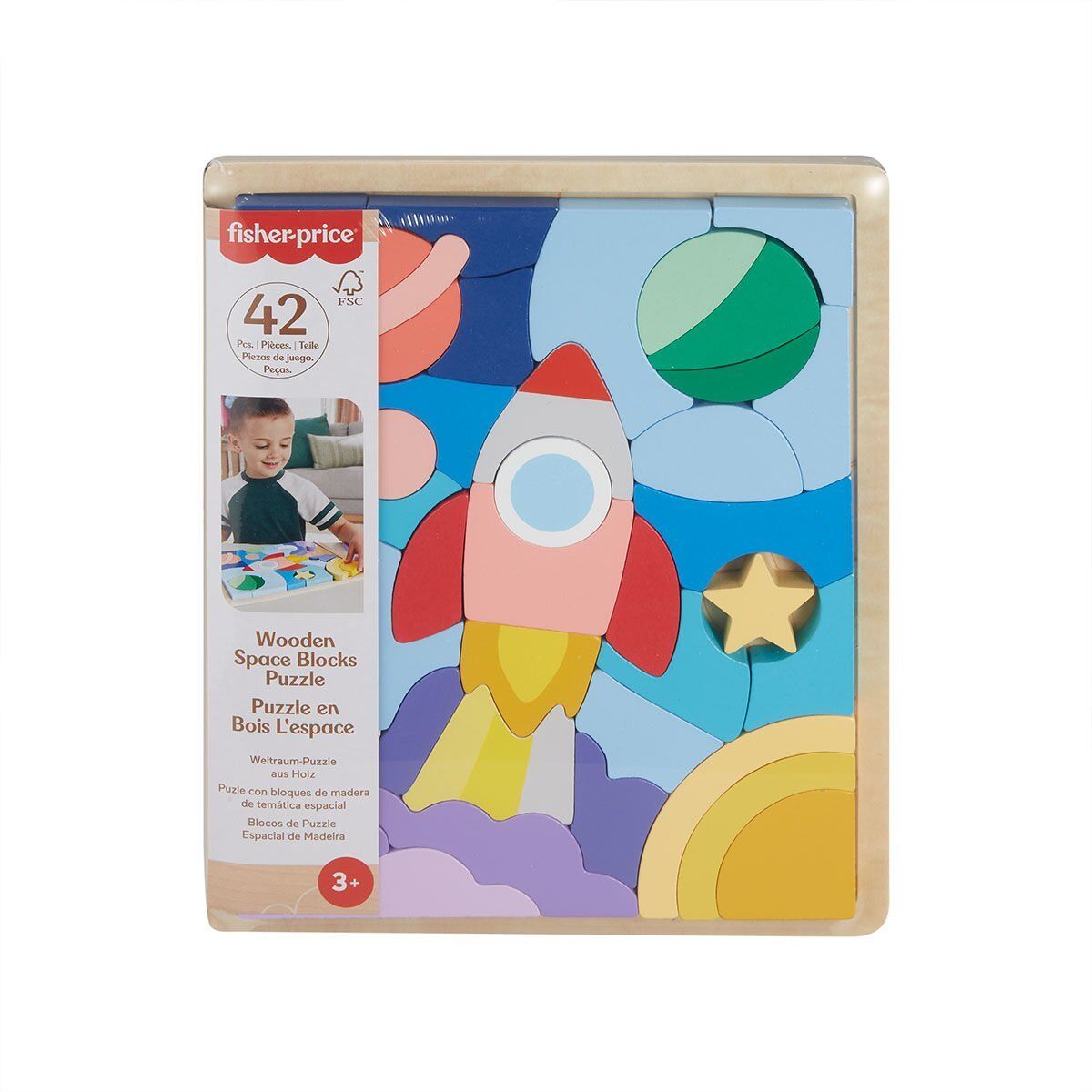 HXY42 Fisher-Price Ahşap Uzay Yapboz