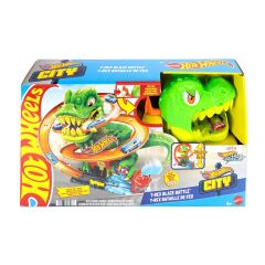 JBM73 Hot Wheels T-Rex ve İtfaiye İstasyonu Oyun Seti