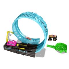 HBN02 Hot Wheels Monster Trucks Karanlıkta Parlayan Çemberde Yarış Seti