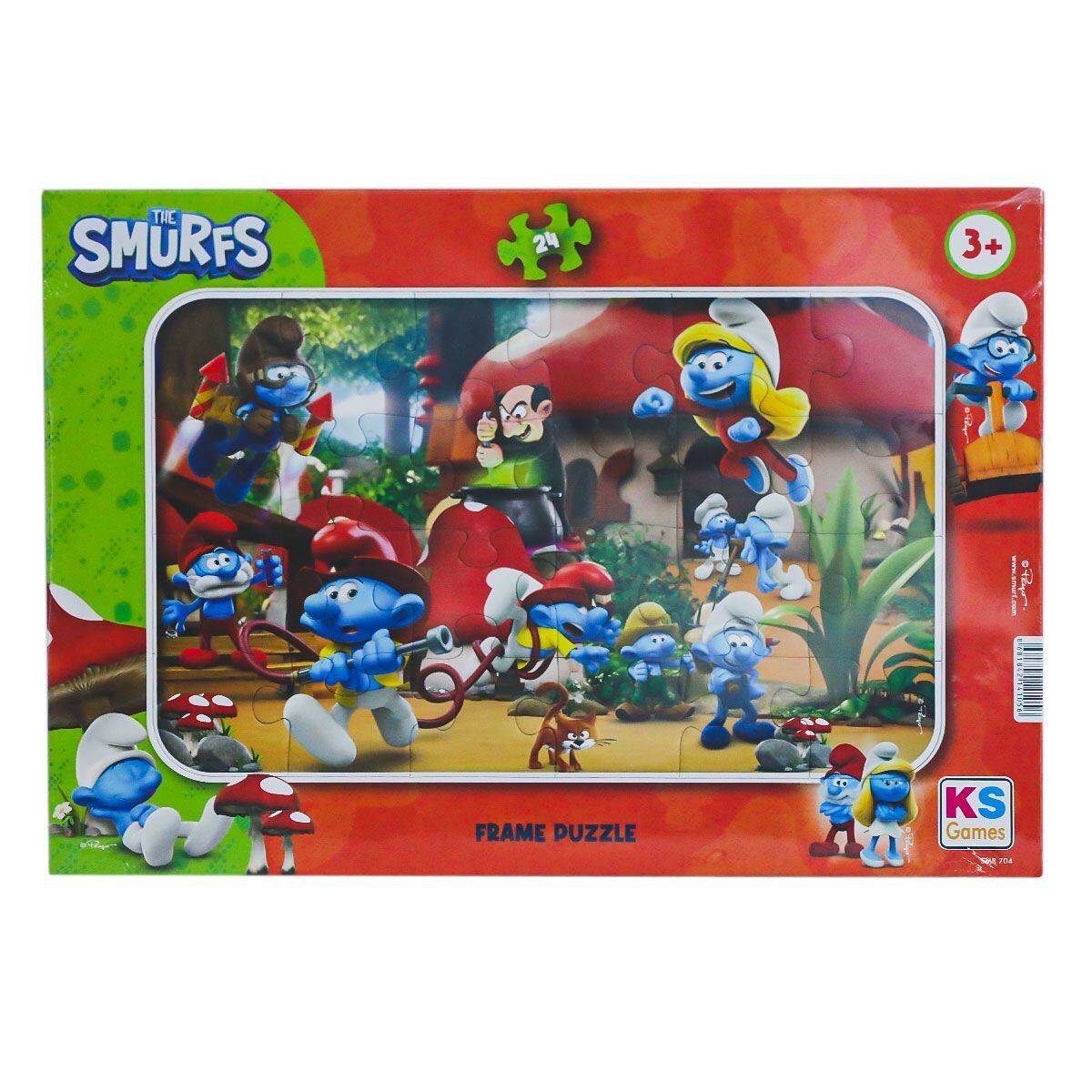 SMR 704 Smurf Şirinler Frame Puzzle 24 Parça -KS Puzzle