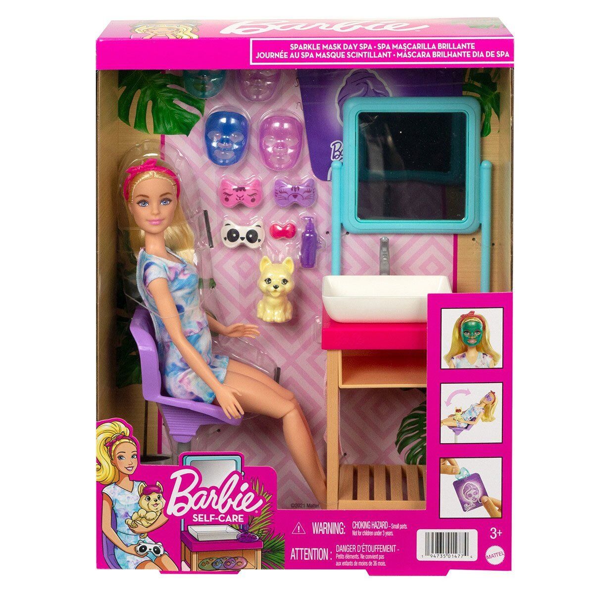 HCM82 Barbie, Işıltı Dolu Spa Günü Oyun Seti, Barbie Welness